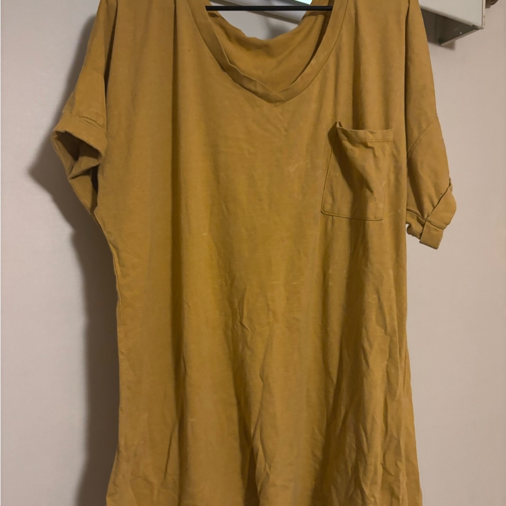 Yellow Boxy Relaxed Short Sleeve Tee